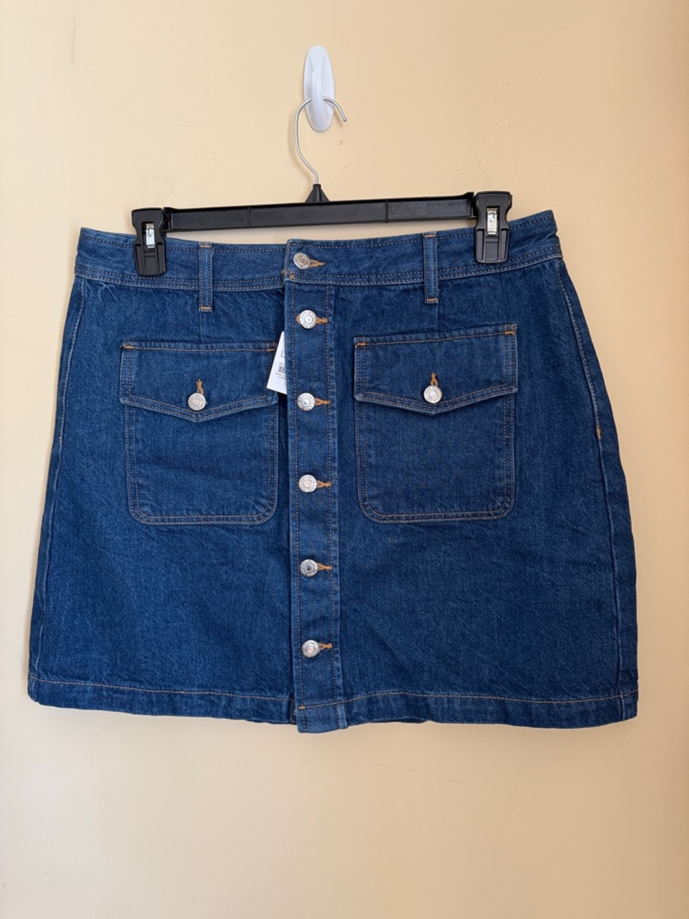 LOFT Dark Blue Button-Front Denim Mini Skirt Szโ 12